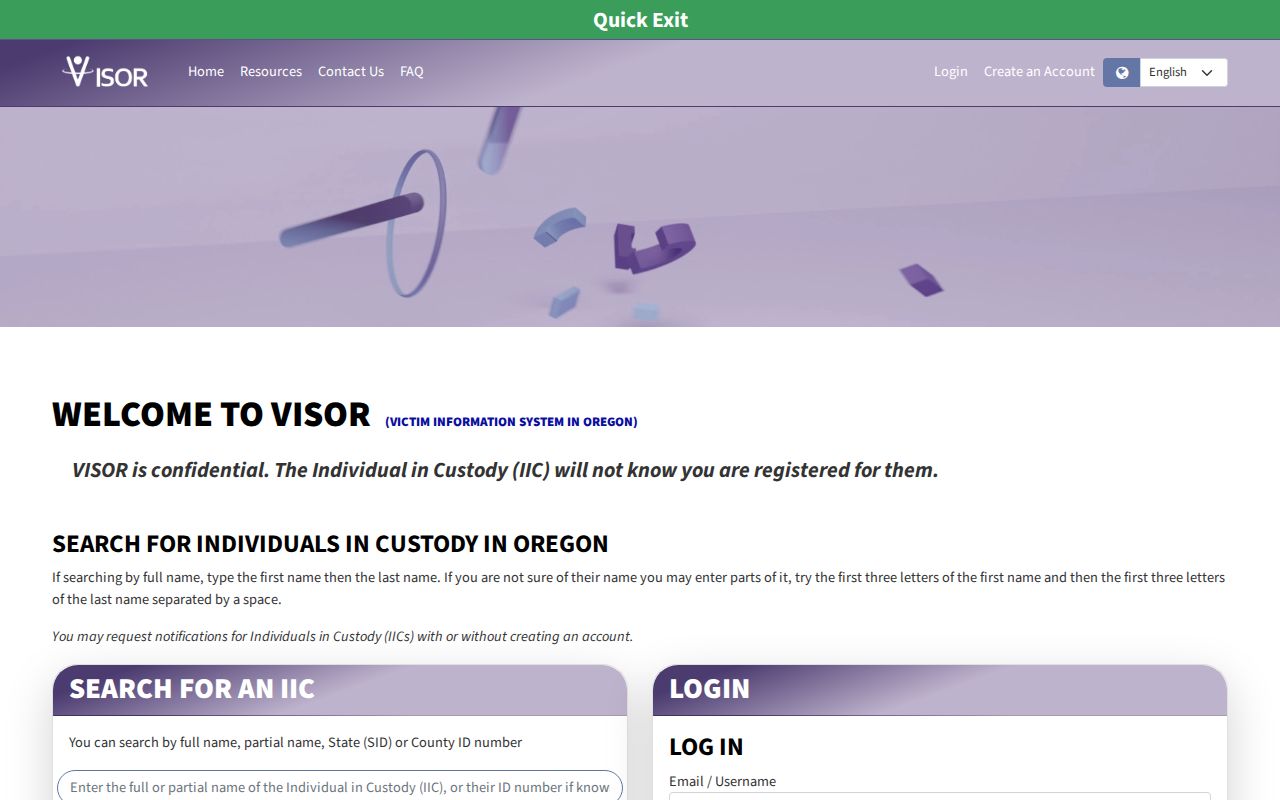 Baker County criminal history VISOR custody notifications