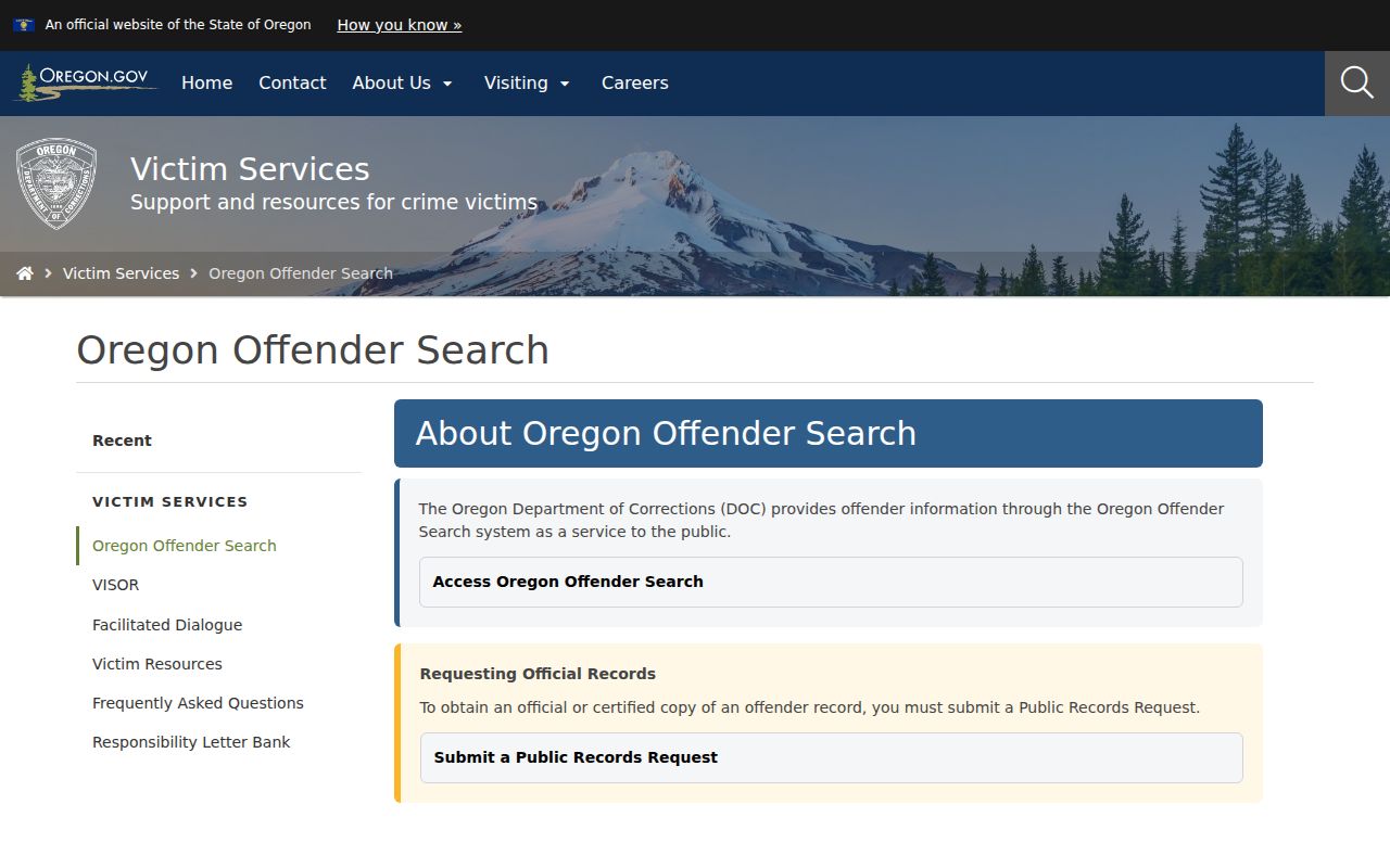Baker County criminal history Oregon Offender Search