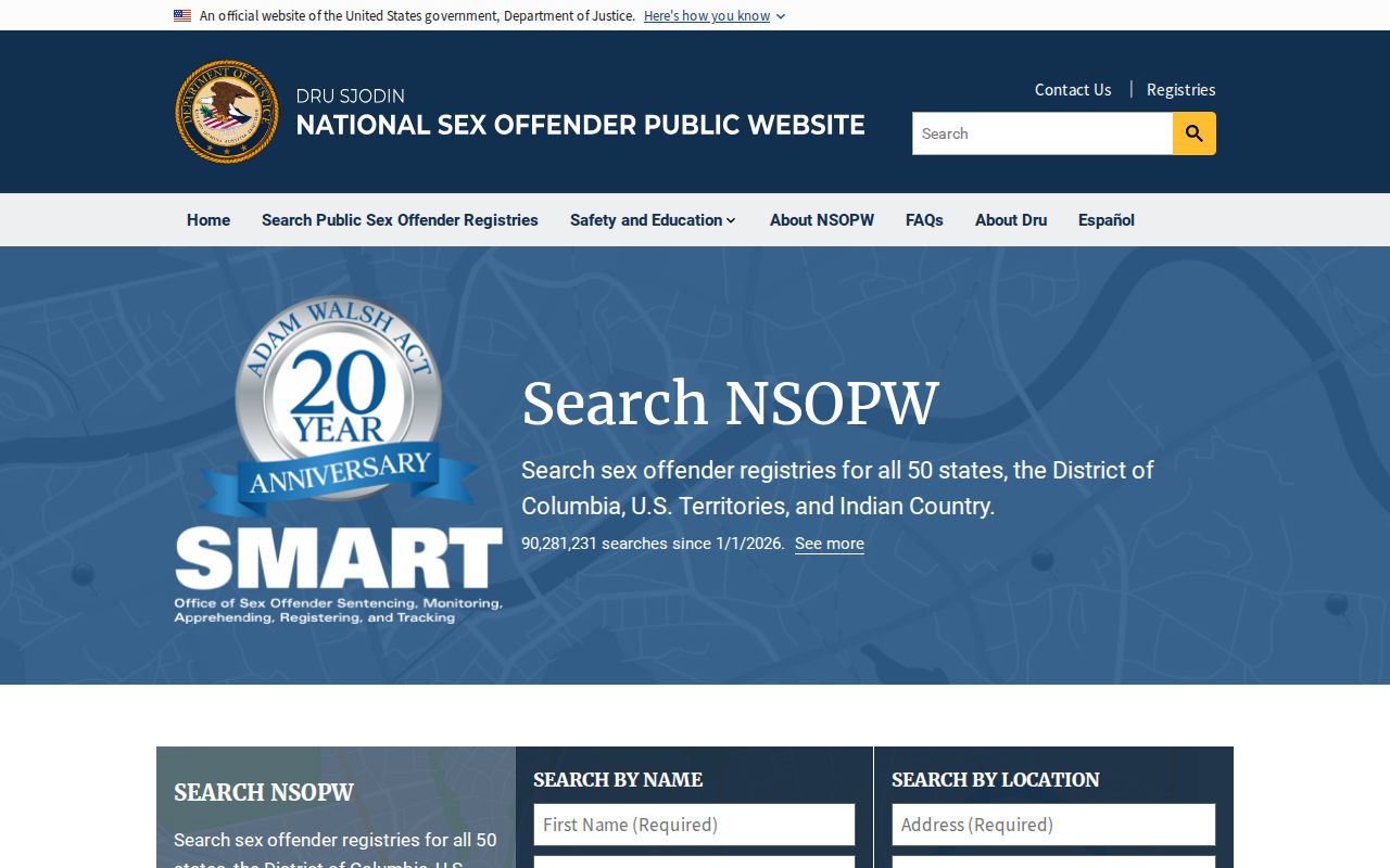 Baker County sex offender lookup national NSOPW search