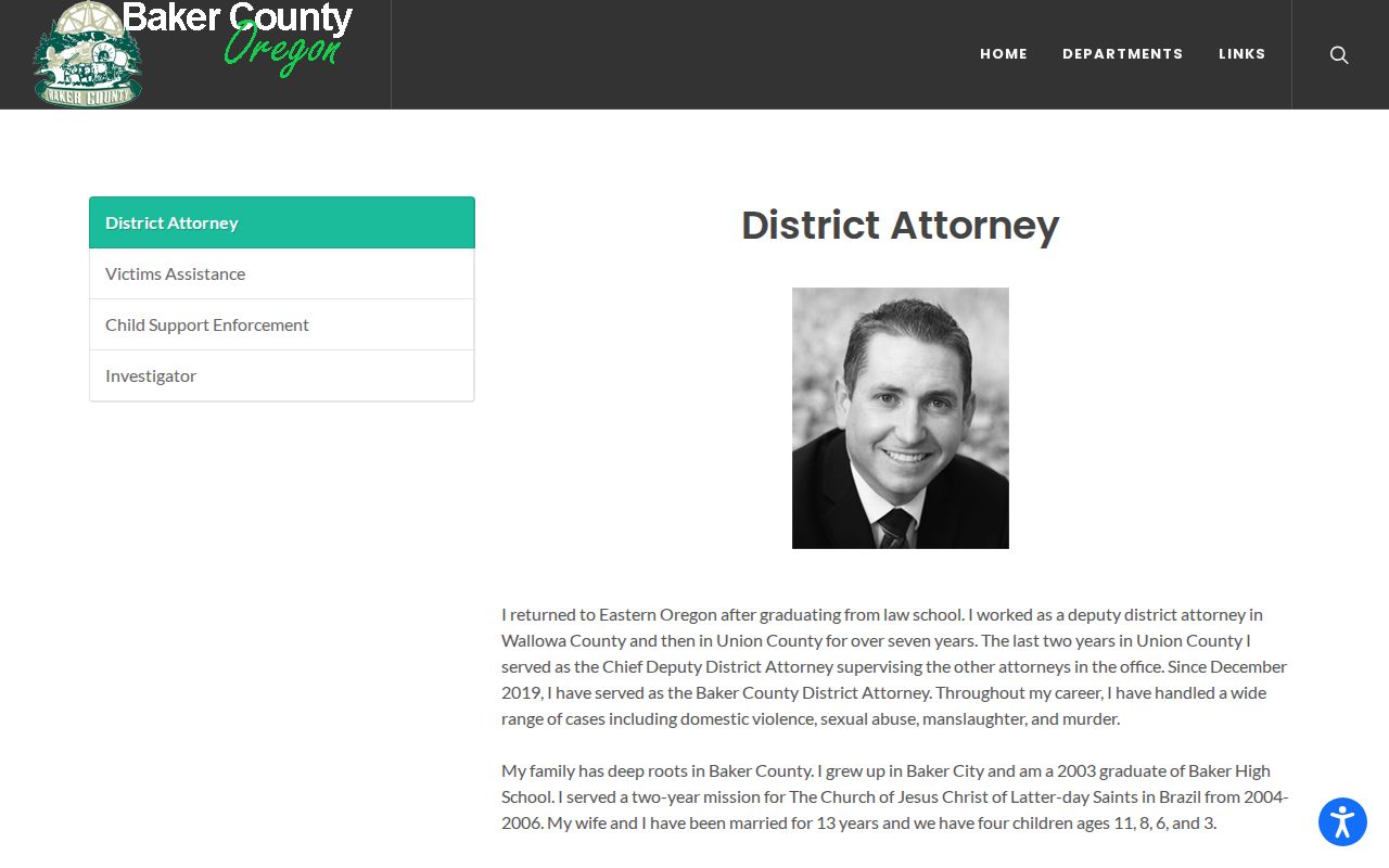 Baker County District Attorney route for Huntington criminal records